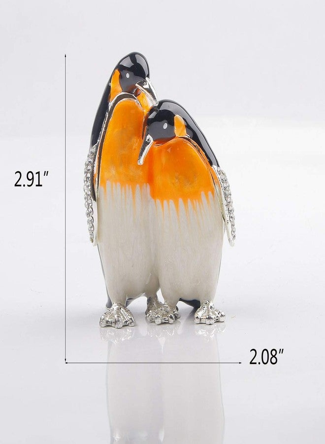 SEVENBEES Hand Painted Enameled Penguin Figurine Jewelry Trinket Box Ring Holder Dresser Decoration - Image 4